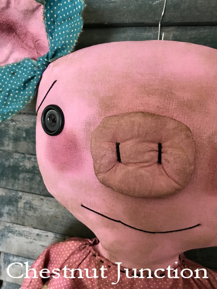 Piggy Sue...finished doll...now listed in our Etsy shop