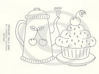 Redwork Tea and Cake Embroidery ePattern