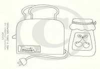 Redwork Toast & Jam Embroidery ePattern