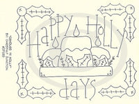 Candles and Holly Embroidery ePattern