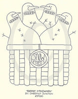 Basket Of Snowmen Embroidery ePattern