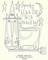 Spooky Black Cat Embroidery ePattern