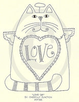Love Cat Embroidery ePattern