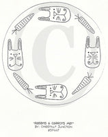 Rabbits and Carrots Mat Embroidery ePattern
