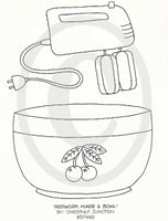 Redwork Mixer and Bowl Embroidery ePattern