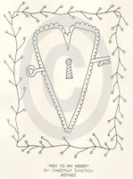 Key To My Heart Embroidery ePattern