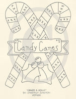 Canes and Holly Embroidery ePattern
